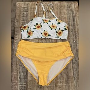 Shein Plus Size Yellow Floral Suit